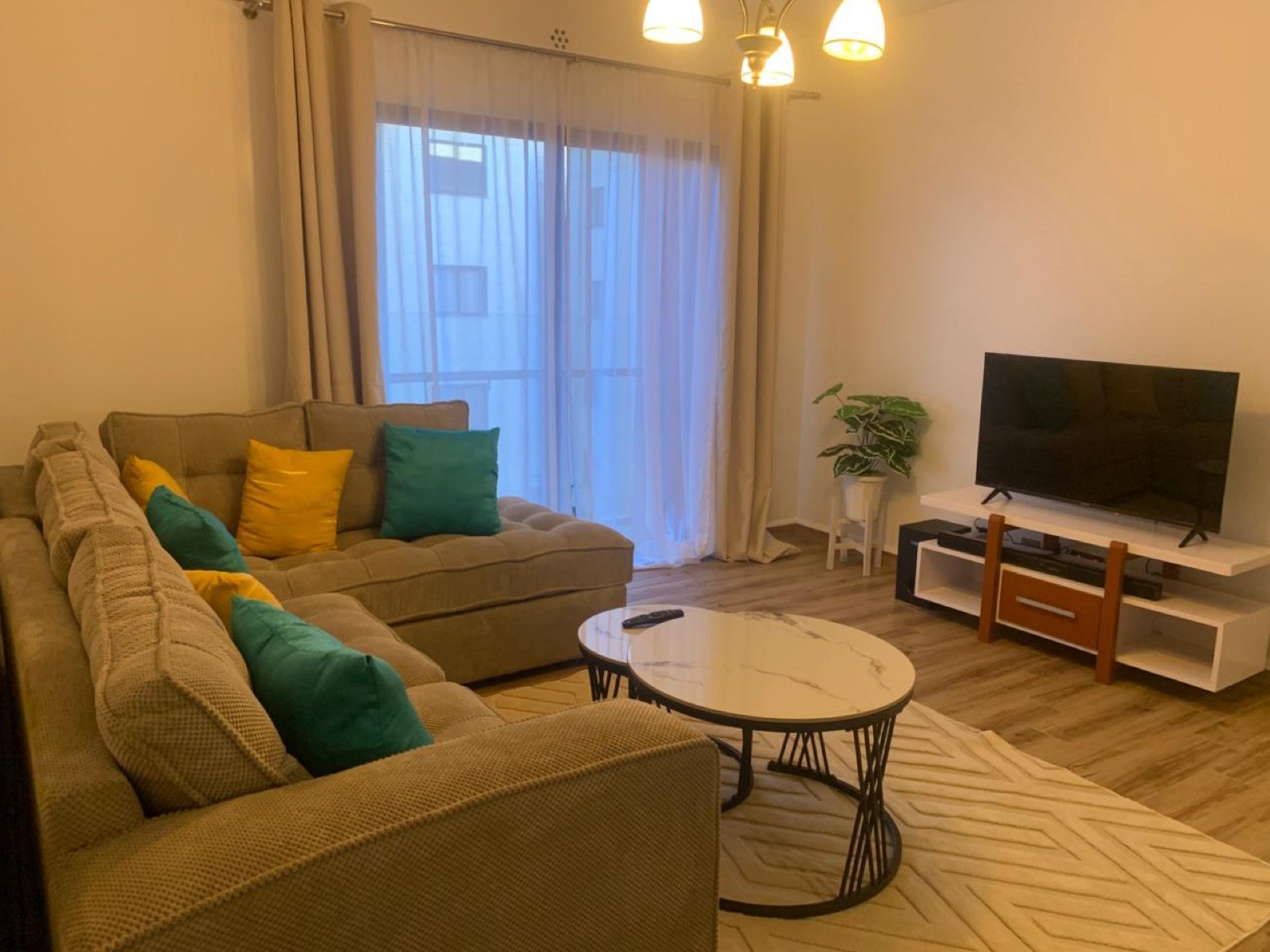 GL Luxe Suites furnished living room in Kenya