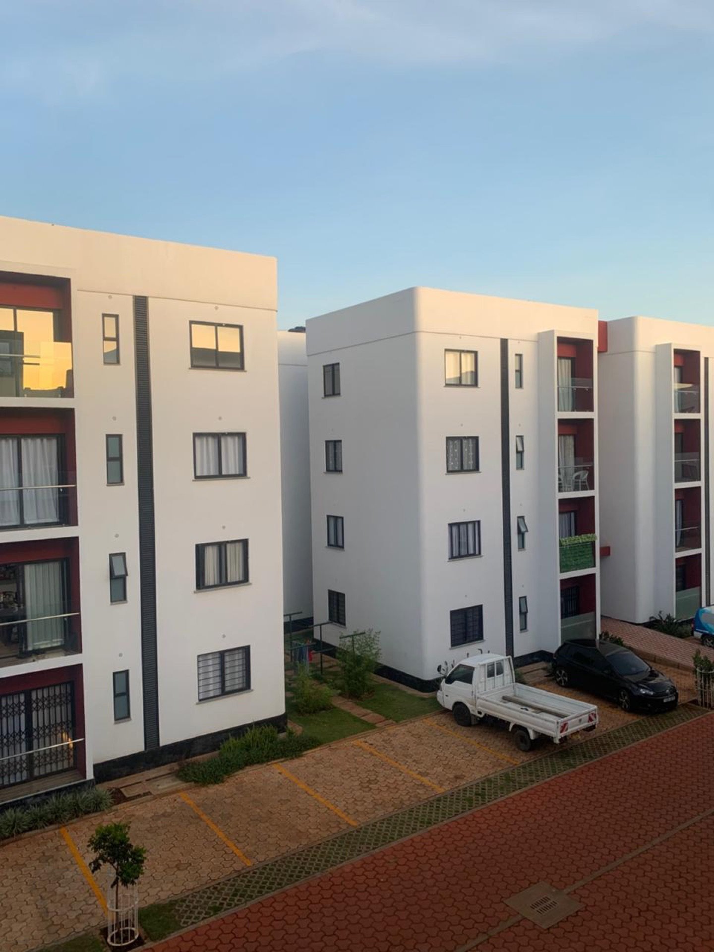 Nairobi apartment development at golden hour
