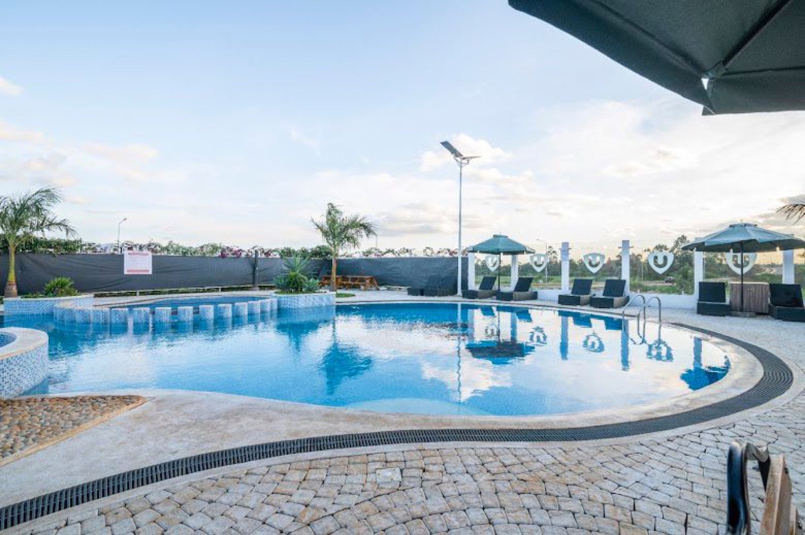 Pool deck and loungers