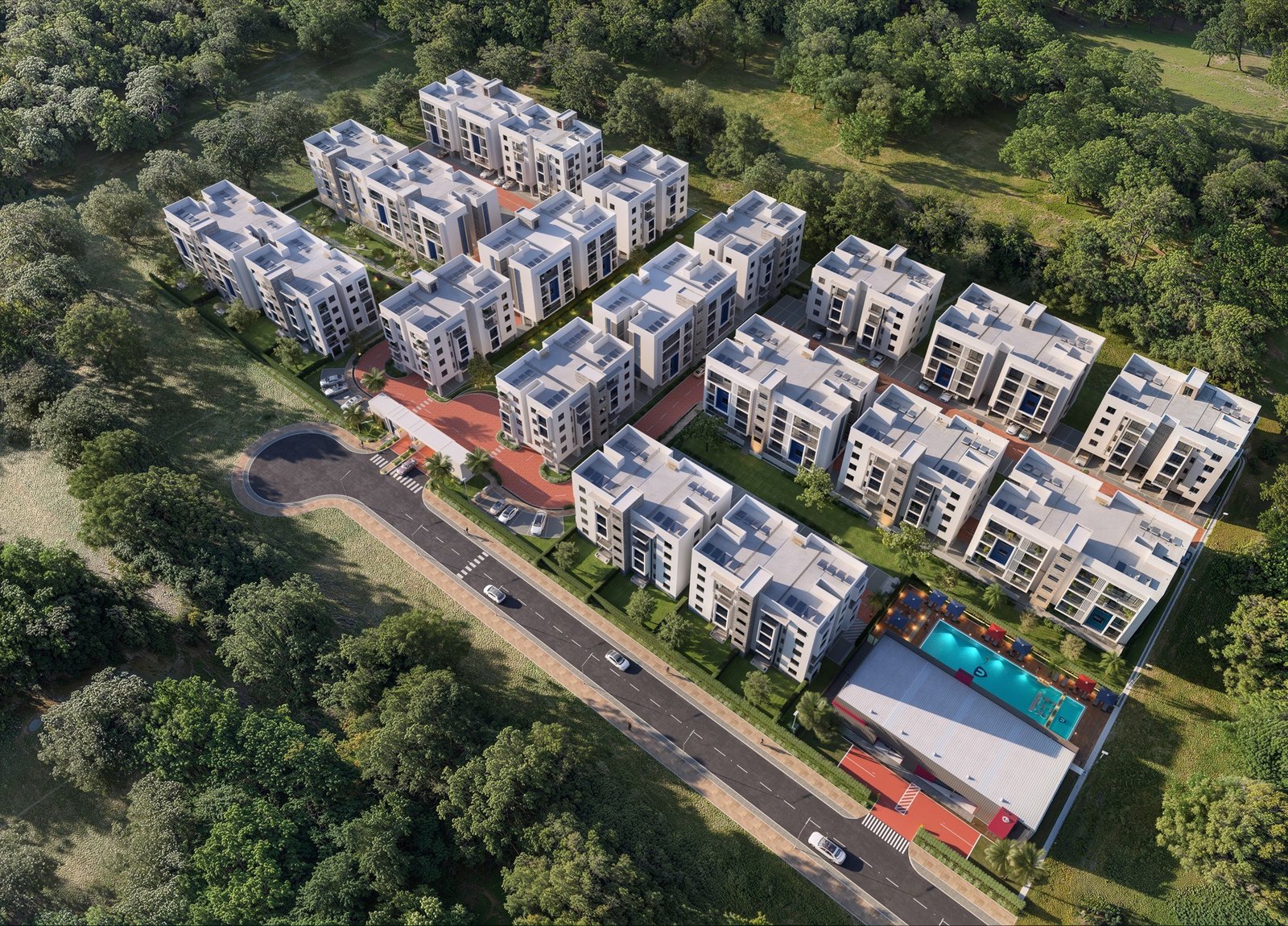 Unity Homes Parkside aerial view in Tatu City